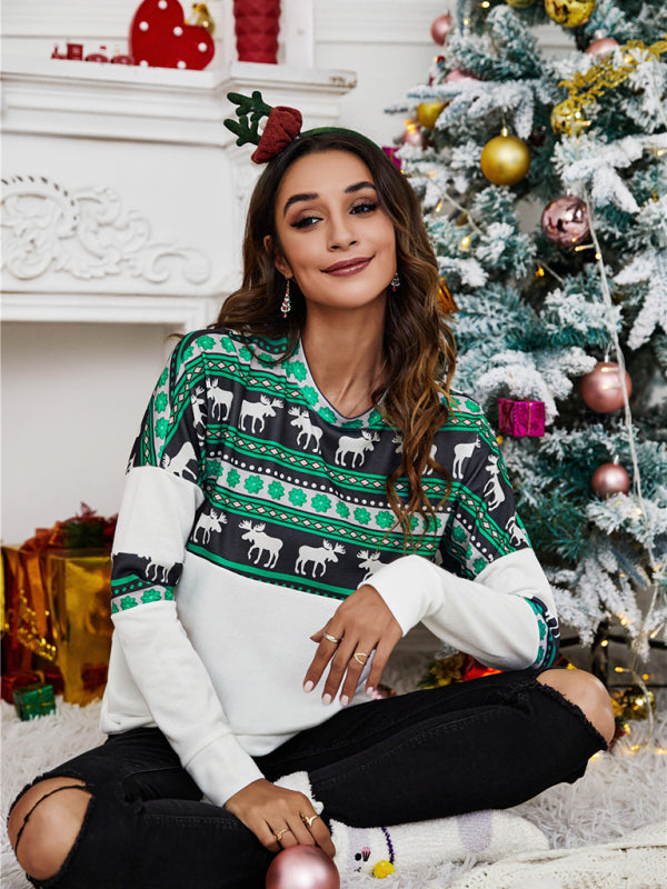 Blue Zone Planet |  Christmas knitted long-sleeved tops BLUE ZONE PLANET