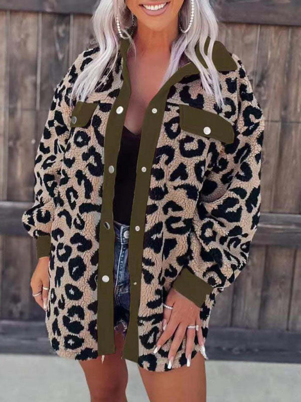 Blue Zone Planet | furry clothes plush jacket women leopard print furry jacket BLUE ZONE PLANET