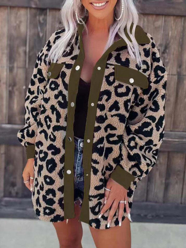 Blue Zone Planet | furry clothes plush jacket women leopard print furry jacket BLUE ZONE PLANET