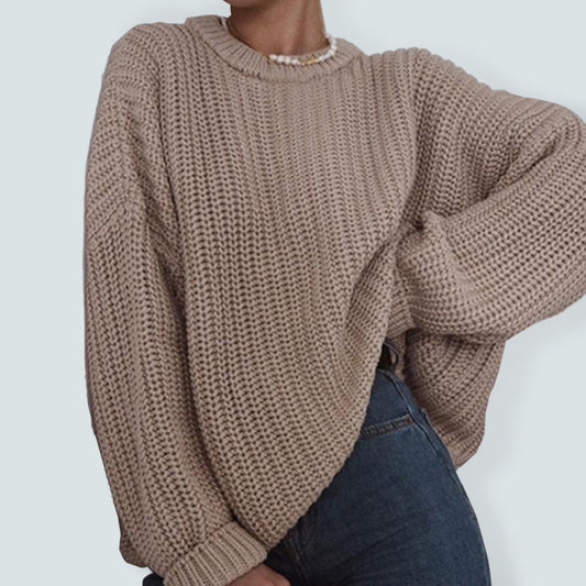 Blue Zone Planet |  Crew Neck Drop Sleeve Knit Sweatshirt BLUE ZONE PLANET
