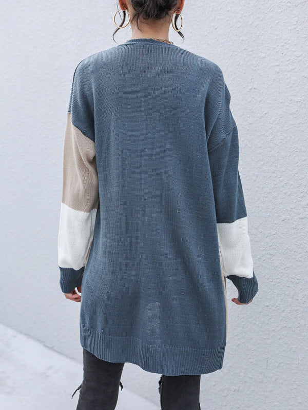 Blue Zone Planet | Beatrice's color block knitted cardigan BLUE ZONE PLANET