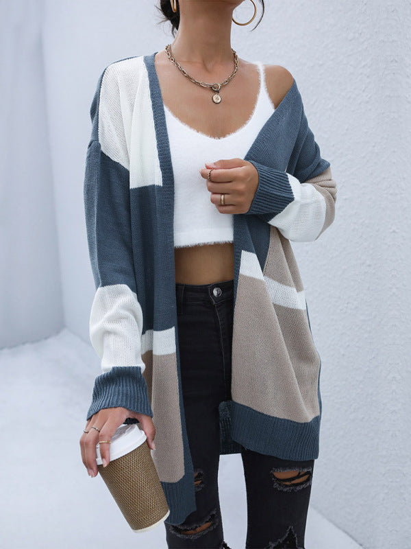 Blue Zone Planet | Beatrice's color block knitted cardigan BLUE ZONE PLANET