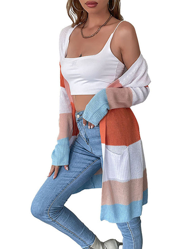 Blue Zone Planet | striped cardigan with cardigan BLUE ZONE PLANET
