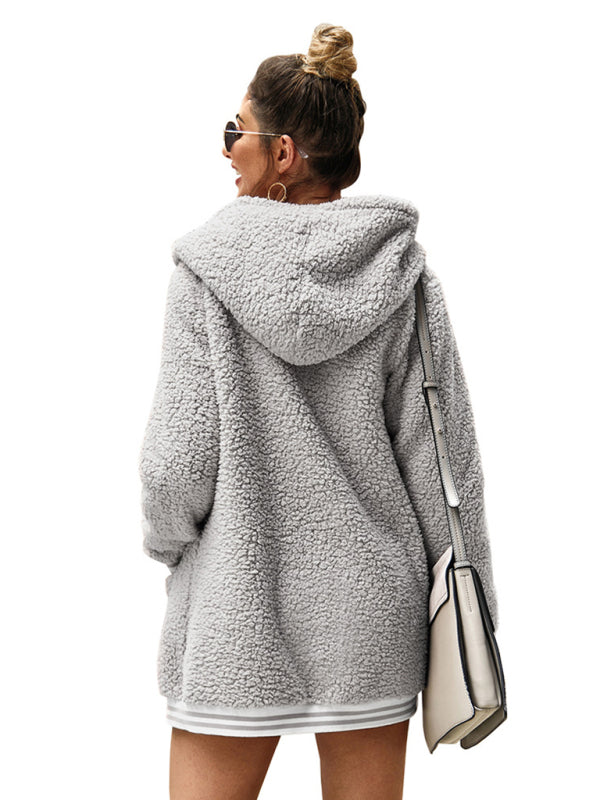 Blue Zone Planet | hooded woolen coat long tops BLUE ZONE PLANET