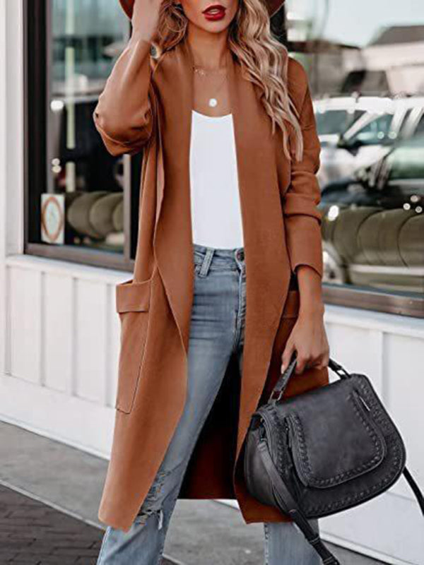 Blue Zone Planet | long high-end woolen slim coat coat for women BLUE ZONE PLANET