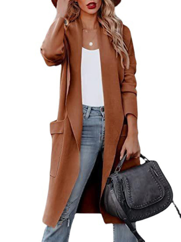 Blue Zone Planet | long high-end woolen slim coat coat for women BLUE ZONE PLANET