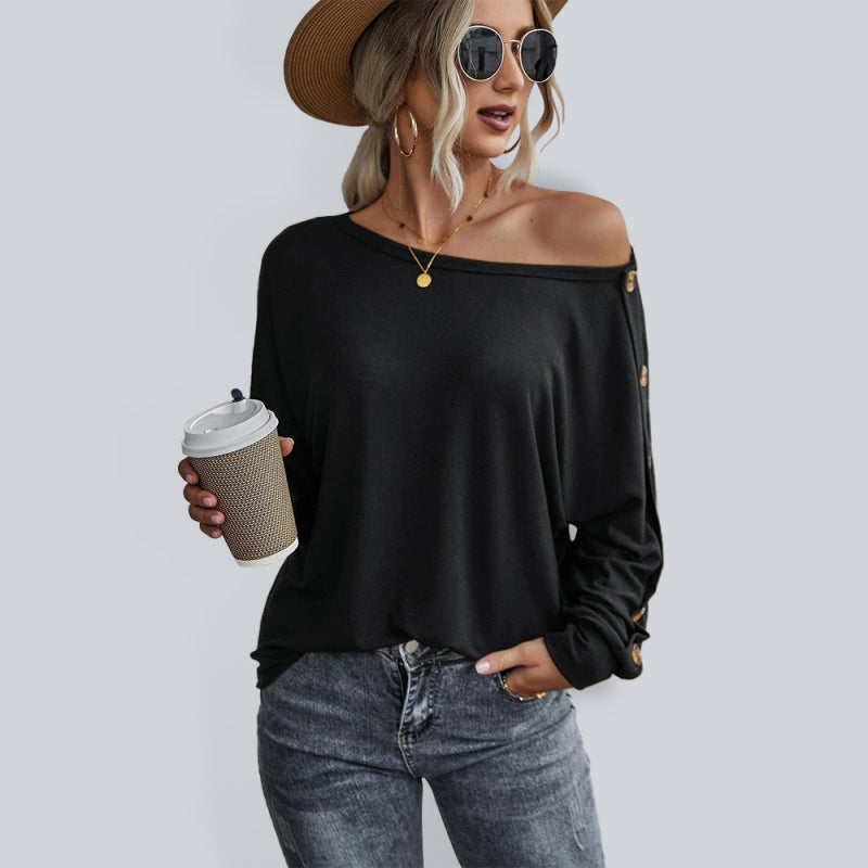 Blue Zone Planet | Simple and Comfortable Button Long Sleeve T-Shirt BLUE ZONE PLANET