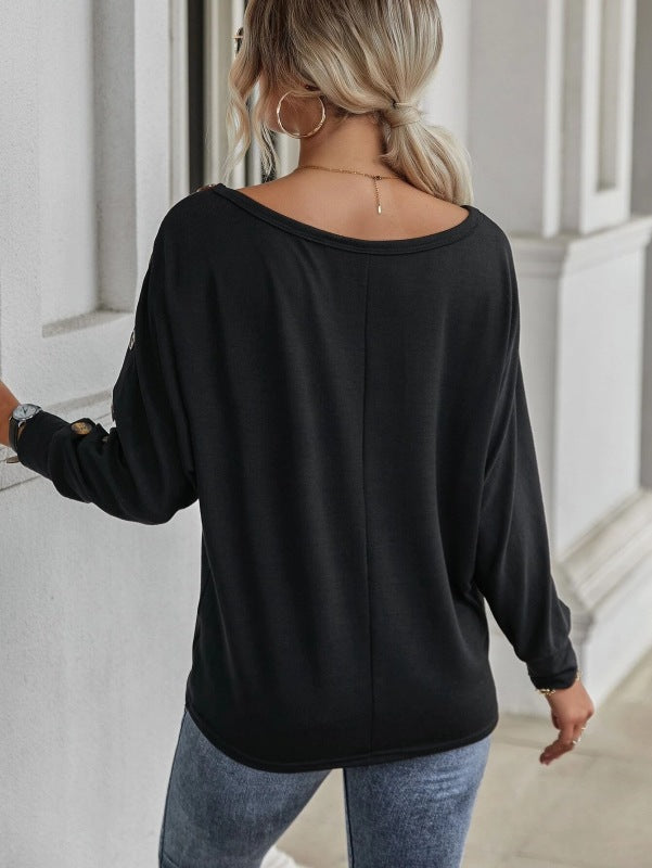 Blue Zone Planet | Simple and Comfortable Button Long Sleeve T-Shirt BLUE ZONE PLANET
