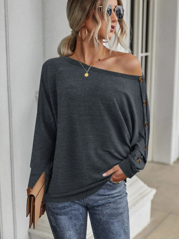 Blue Zone Planet | Simple and Comfortable Button Long Sleeve T-Shirt BLUE ZONE PLANET