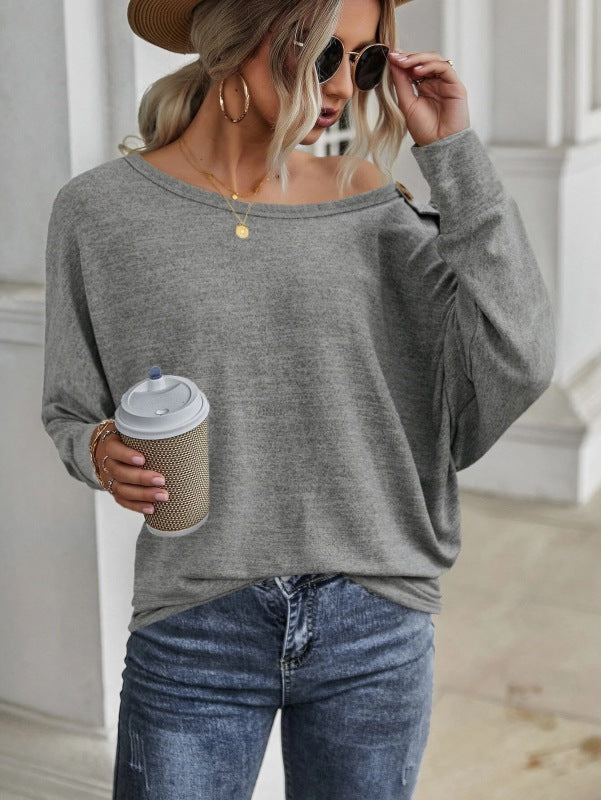 Blue Zone Planet | Simple and Comfortable Button Long Sleeve T-Shirt BLUE ZONE PLANET