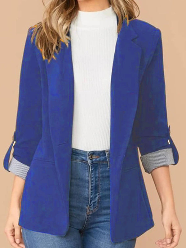 Blue Zone Planet |  splicing lapel slim cardigan suit jacket BLUE ZONE PLANET