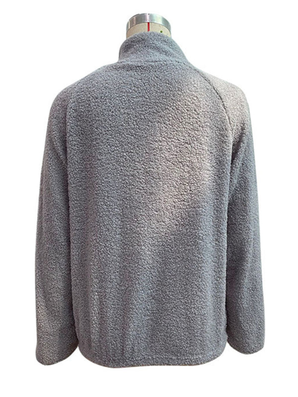 Blue Zone Planet | color-blocking long-sleeved half-high collar fleece sweatshirt BLUE ZONE PLANET