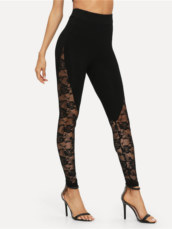 hollow lace stitching sports yoga leggings BLUE ZONE PLANET