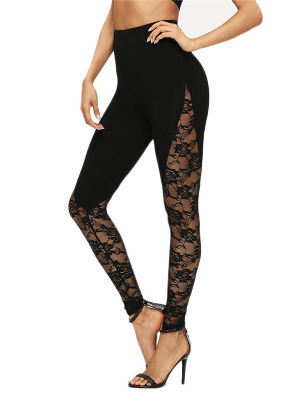 hollow lace stitching sports yoga leggings BLUE ZONE PLANET
