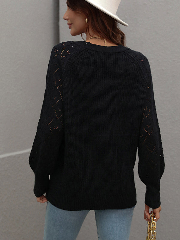 Blue Zone Planet | Single Breasted Solid Knit Cardigan Oversized Sweater BLUE ZONE PLANET