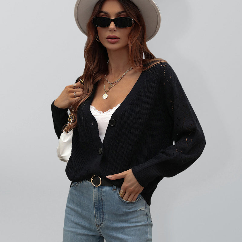 Blue Zone Planet | Single Breasted Solid Knit Cardigan Oversized Sweater BLUE ZONE PLANET