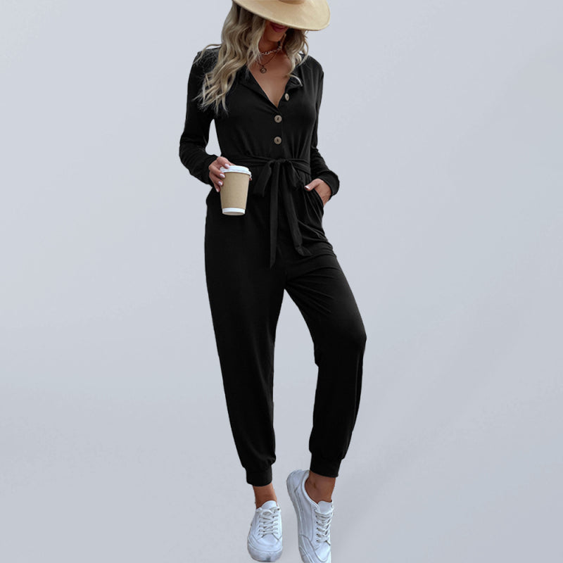 Blue Zone Planet |  women's casual long sleeve hooded jumpsuit kakaclo