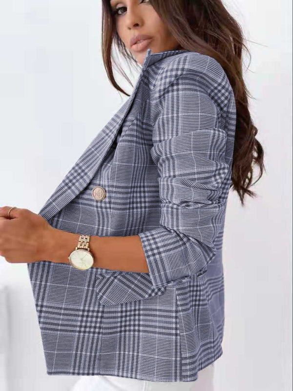 Blue Zone Planet | fitted check double-breasted blazer BLUE ZONE PLANET