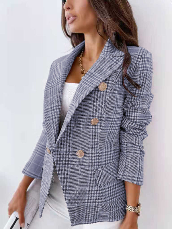 Blue Zone Planet | fitted check double-breasted blazer BLUE ZONE PLANET