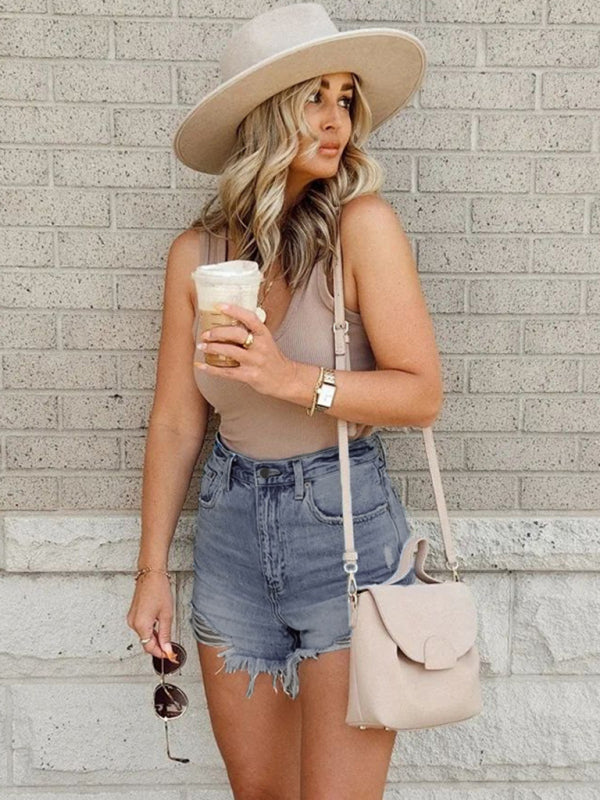 Blue Zone Planet | Ripped Casual Denim Shorts High Waist Looks Slim kakaclo