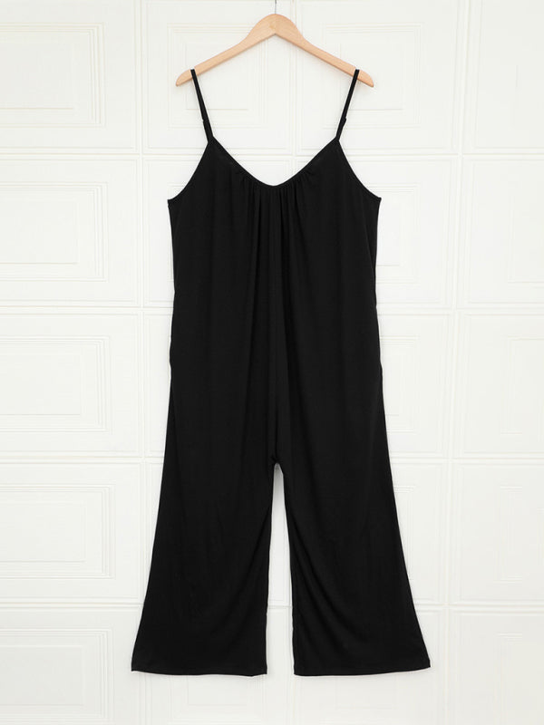 Blue Zone Planet | Women's casual suspenders jumpsuit loose simple wide-leg jumpsuit kakaclo