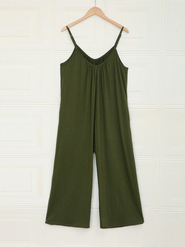 Blue Zone Planet | Women's casual suspenders jumpsuit loose simple wide-leg jumpsuit kakaclo