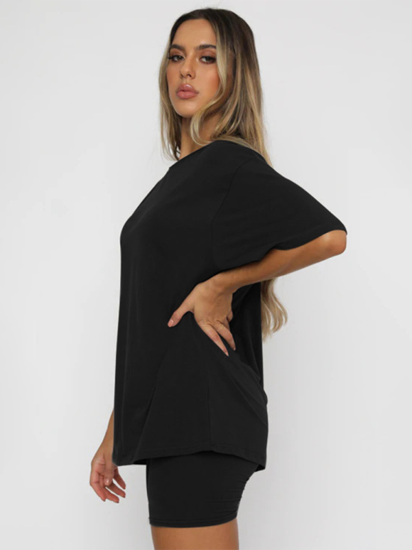 Blue Zone Planet | solid color short-sleeved + shorts two-piece sets BLUE ZONE PLANET