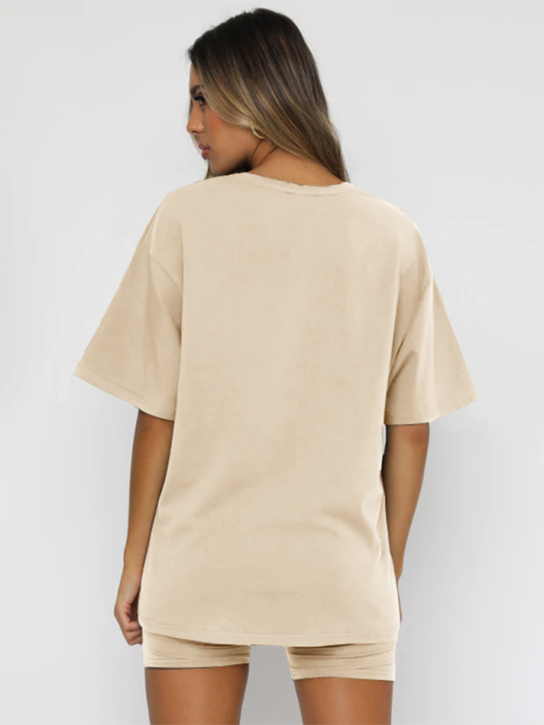 Blue Zone Planet | solid color short-sleeved + shorts two-piece sets BLUE ZONE PLANET