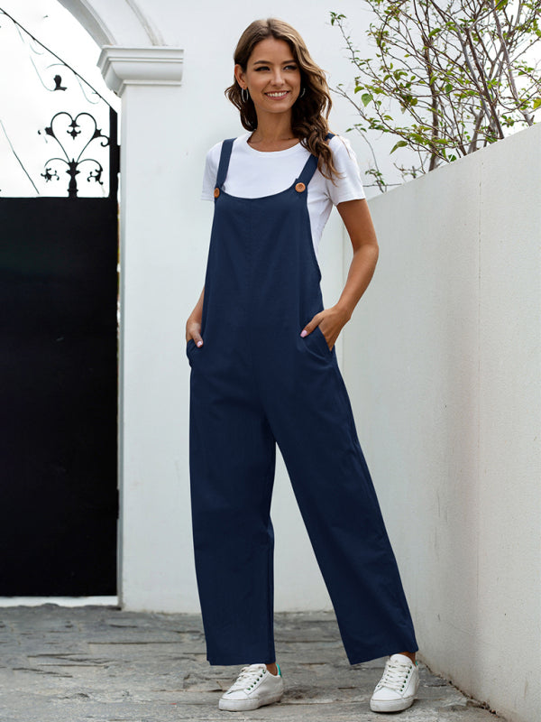 Blue Zone Planet | Woven Retro Long Overalls BLUE ZONE PLANET
