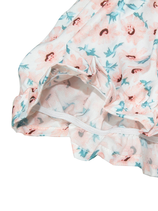 Blue Zone Planet | one-neck lantern lotus leaf short-sleeved printed jumpsuit BLUE ZONE PLANET