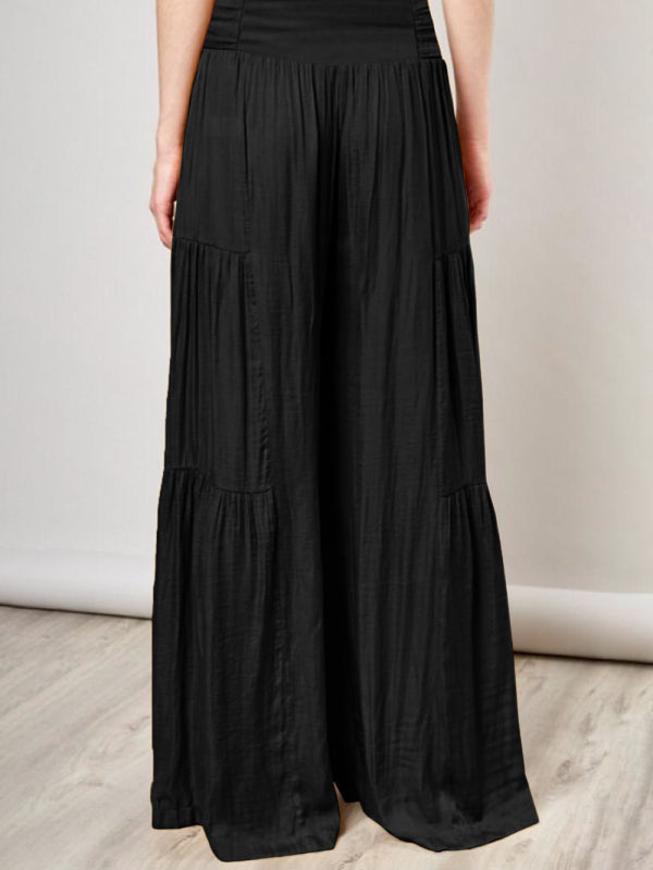 Blue Zone Planet | woven strap elastic waist this kind of wide-leg A-type trousers BLUE ZONE PLANET