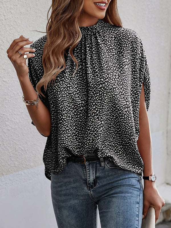 Blue Zone Planet | Printed Slit Dolman Sleeve Top Women BLUE ZONE PLANET