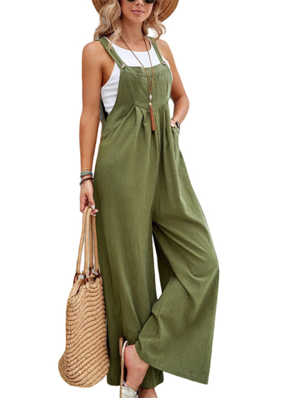 Blue Zone Planet | Solid Color Bib Trousers BLUE ZONE PLANET