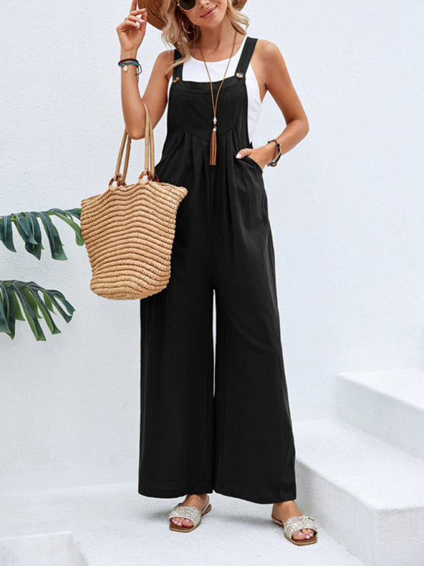 Blue Zone Planet | Solid Color Bib Trousers BLUE ZONE PLANET