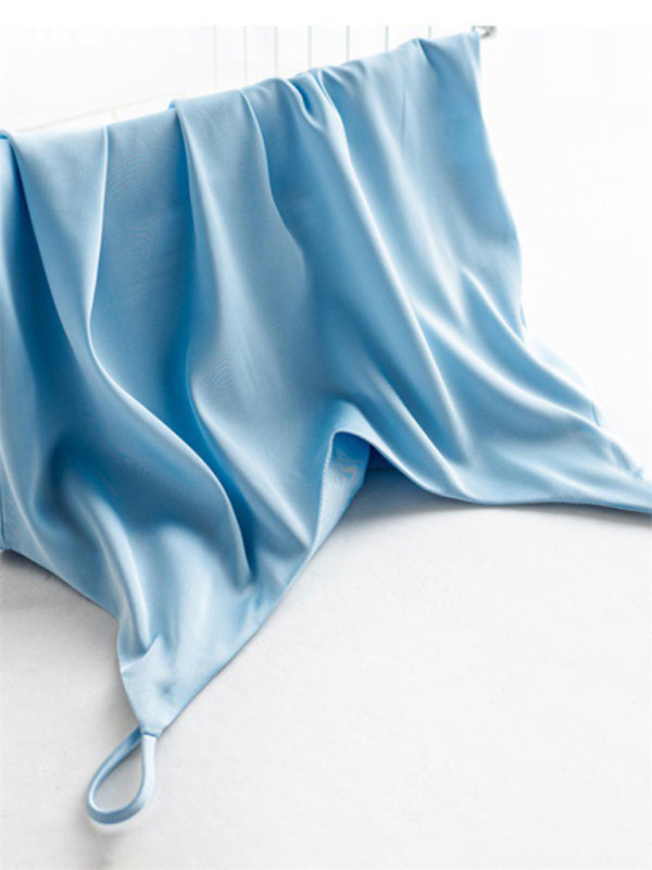 Blue Zone Planet | Satin V-neck camisole bottoming shirt outerwear summer short silk BLUE ZONE PLANET