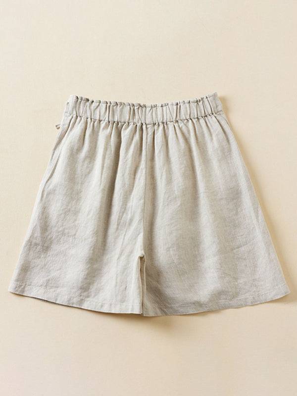 Blue Zone Planet | Woven Cotton Linen Baggy Shorts BLUE ZONE PLANET