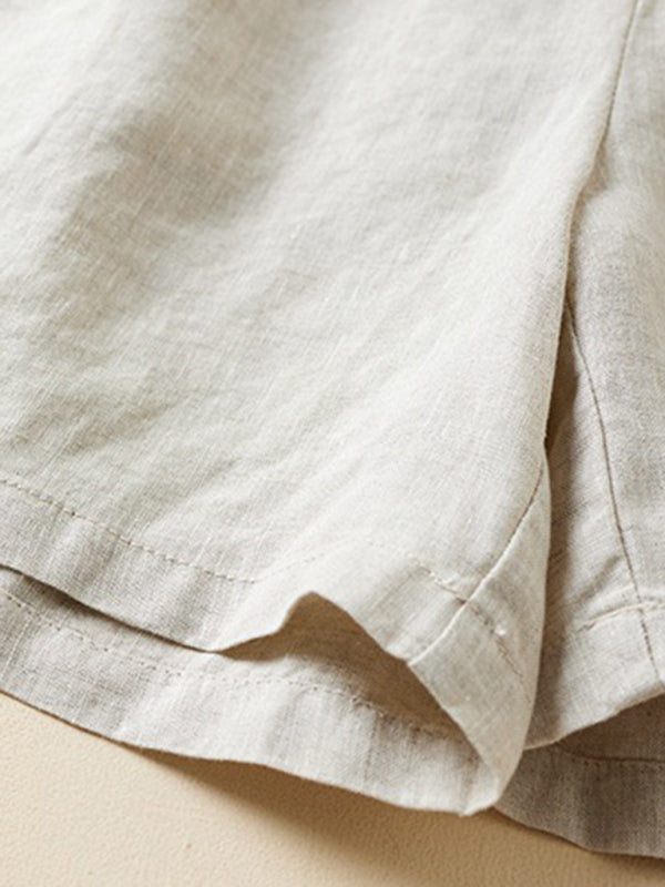 Blue Zone Planet | Woven Cotton Linen Baggy Shorts BLUE ZONE PLANET