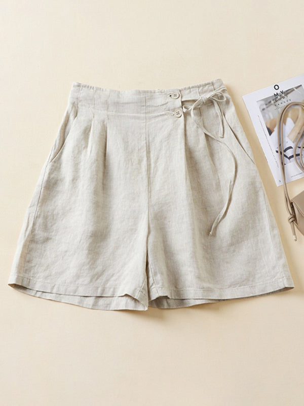 Blue Zone Planet | Woven Cotton Linen Baggy Shorts BLUE ZONE PLANET