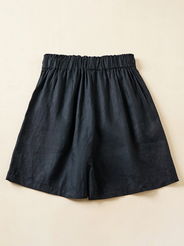Blue Zone Planet | Woven Cotton Linen Baggy Shorts BLUE ZONE PLANET