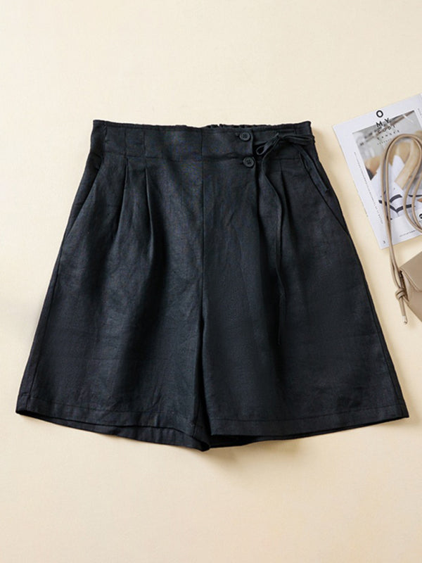 Blue Zone Planet | Woven Cotton Linen Baggy Shorts BLUE ZONE PLANET