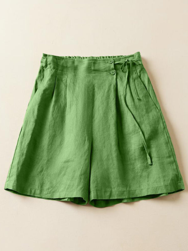 Blue Zone Planet | Woven Cotton Linen Baggy Shorts BLUE ZONE PLANET