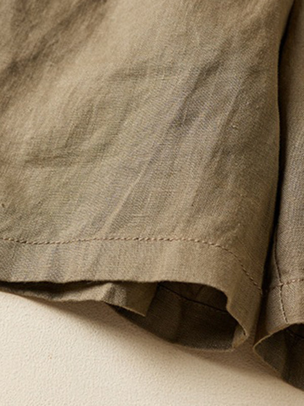 Blue Zone Planet | Woven Cotton Linen Baggy Shorts BLUE ZONE PLANET