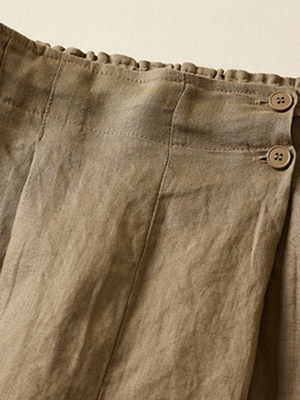 Blue Zone Planet | Woven Cotton Linen Baggy Shorts BLUE ZONE PLANET
