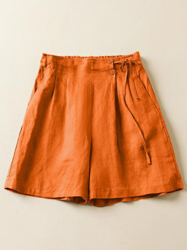 Blue Zone Planet | Woven Cotton Linen Baggy Shorts BLUE ZONE PLANET