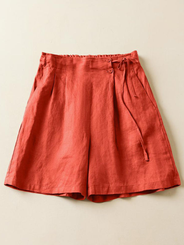 Blue Zone Planet | Woven Cotton Linen Baggy Shorts BLUE ZONE PLANET