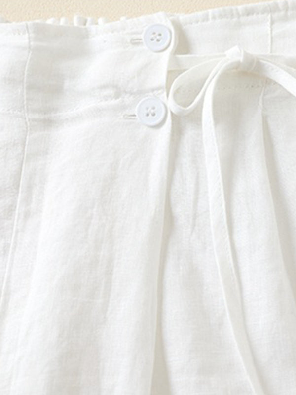 Blue Zone Planet | Woven Cotton Linen Baggy Shorts BLUE ZONE PLANET