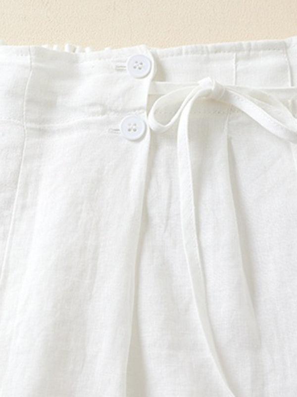 Blue Zone Planet | Woven Cotton Linen Baggy Shorts BLUE ZONE PLANET