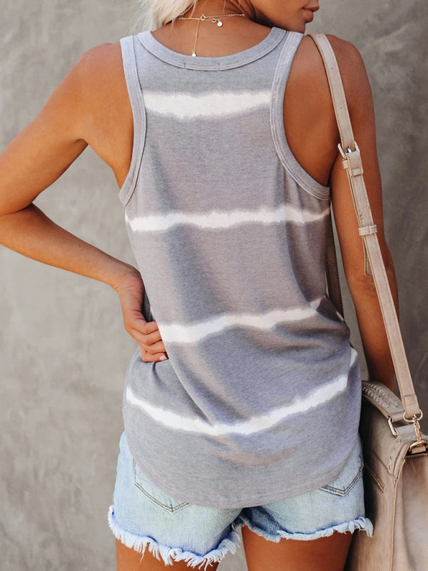 Blue Zone Planet | Stripe Print Loose Tank Top BLUE ZONE PLANET