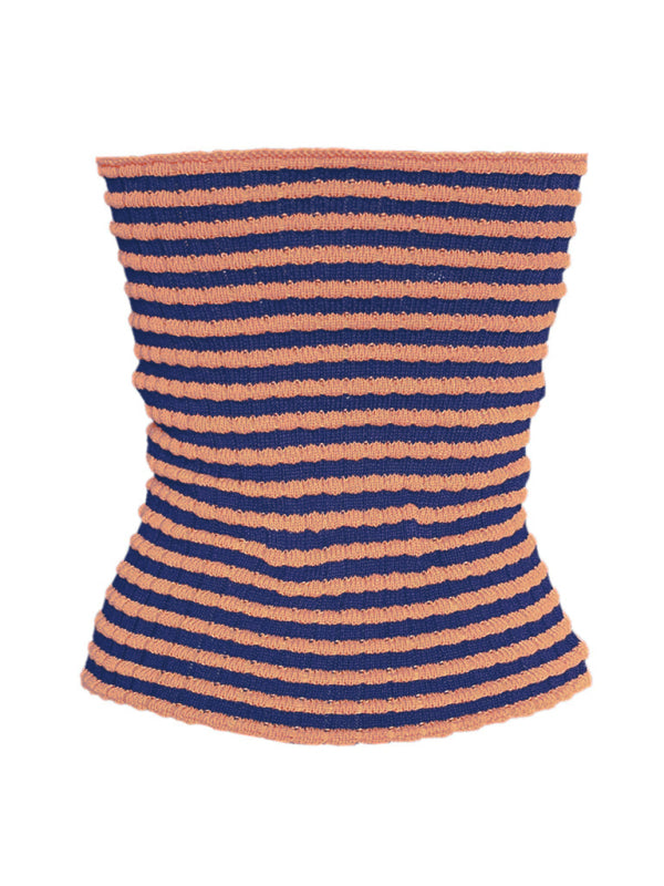 Blue Zone Planet | Vacation Striped Sweater Knit Bandeau Tank Top BLUE ZONE PLANET