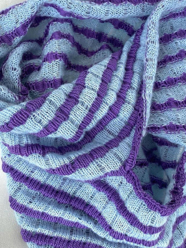 Blue Zone Planet | Vacation Striped Sweater Knit Bandeau Tank Top BLUE ZONE PLANET